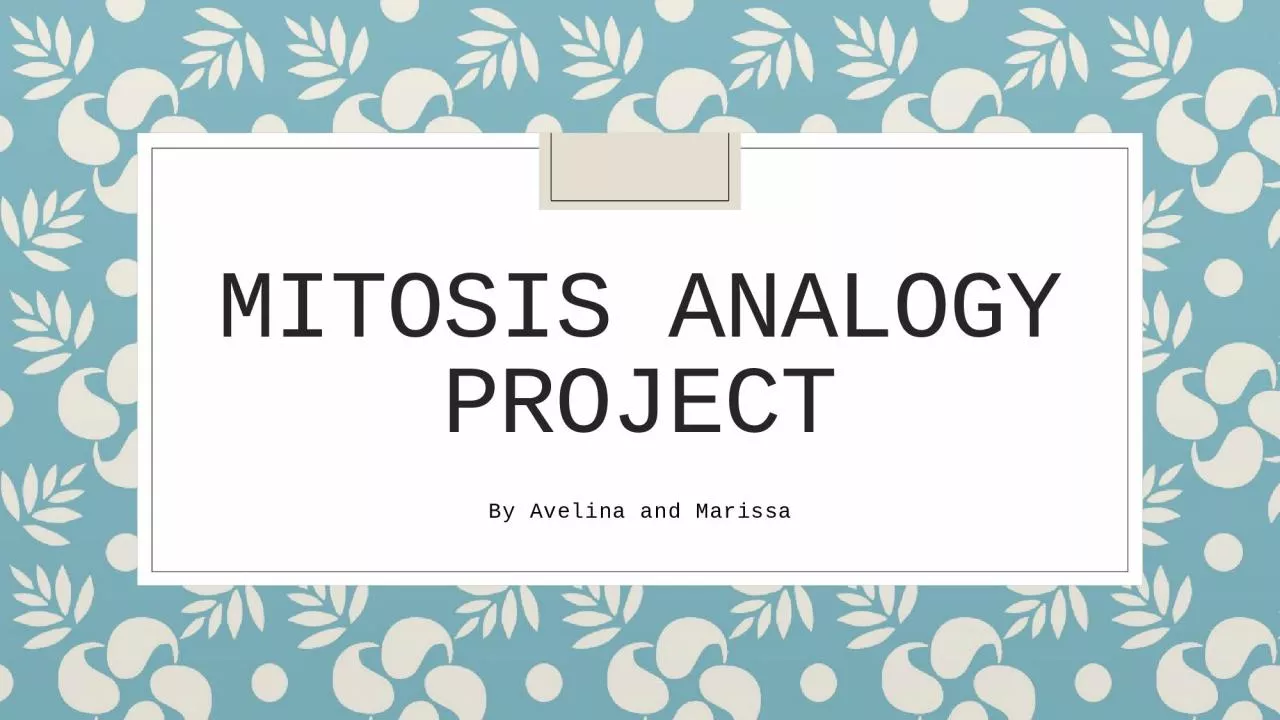 PPT-Mitosis Analogy Project By Avelina and Marissa