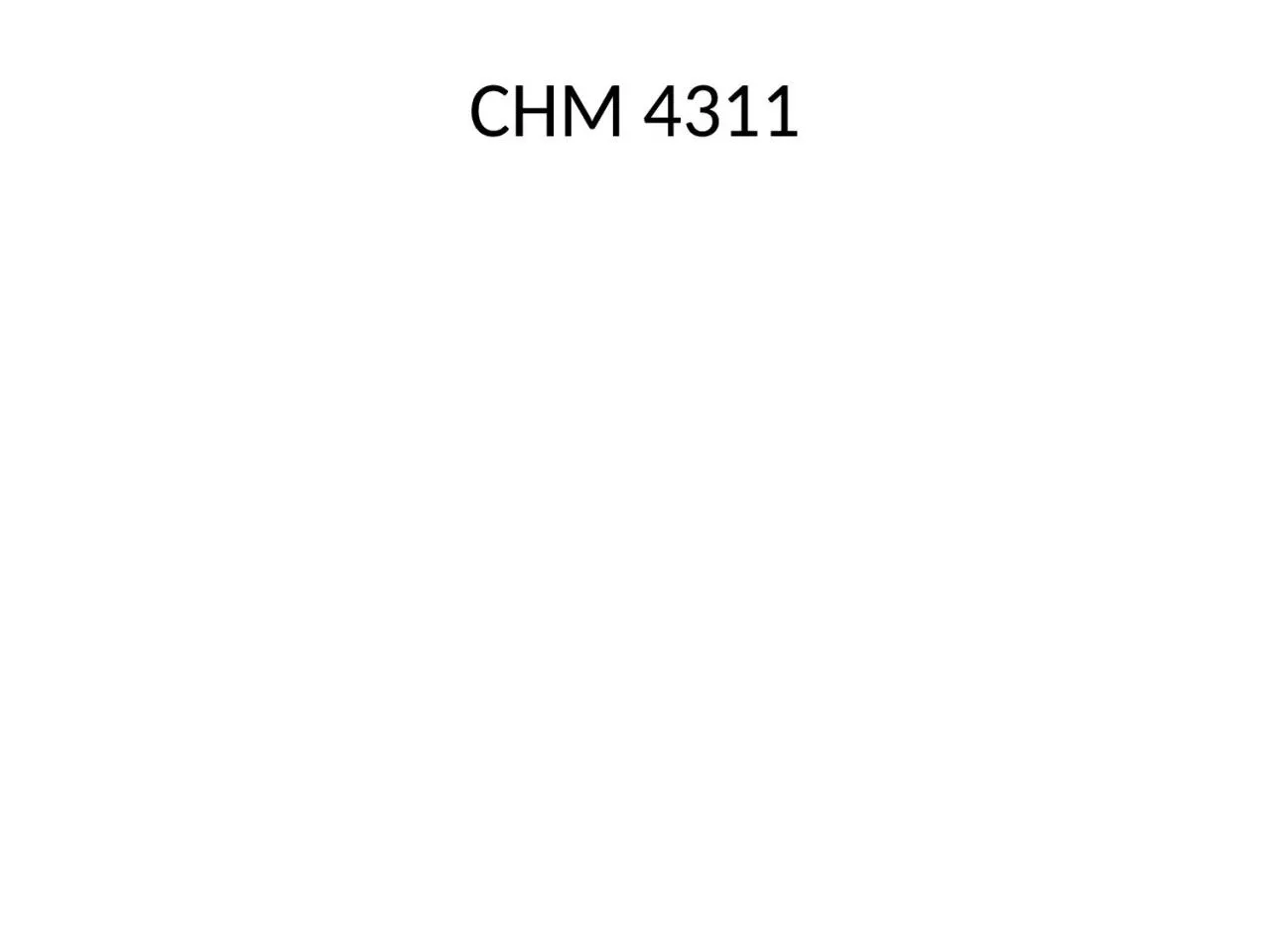 CHM 4311 Coordination and back and pi-bonding