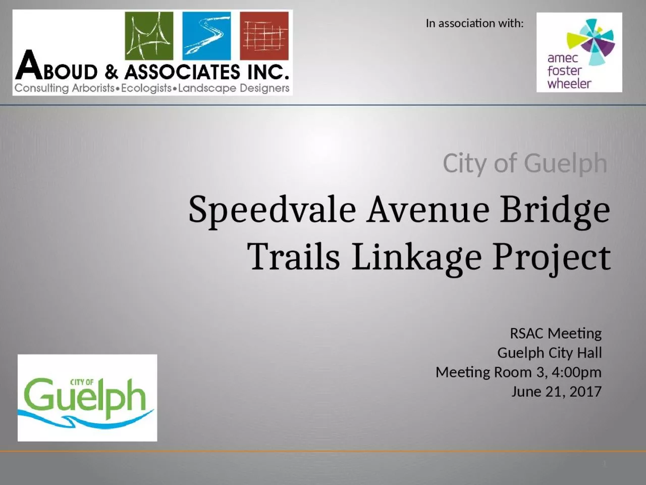 PPT-Speedvale Avenue Bridge Trails Linkage Project