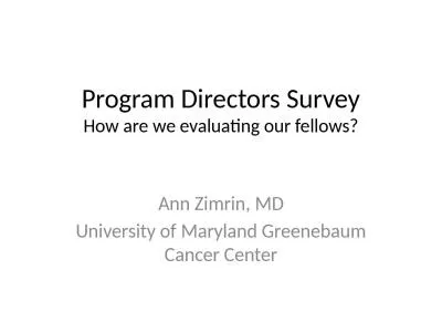 Program Directors Survey