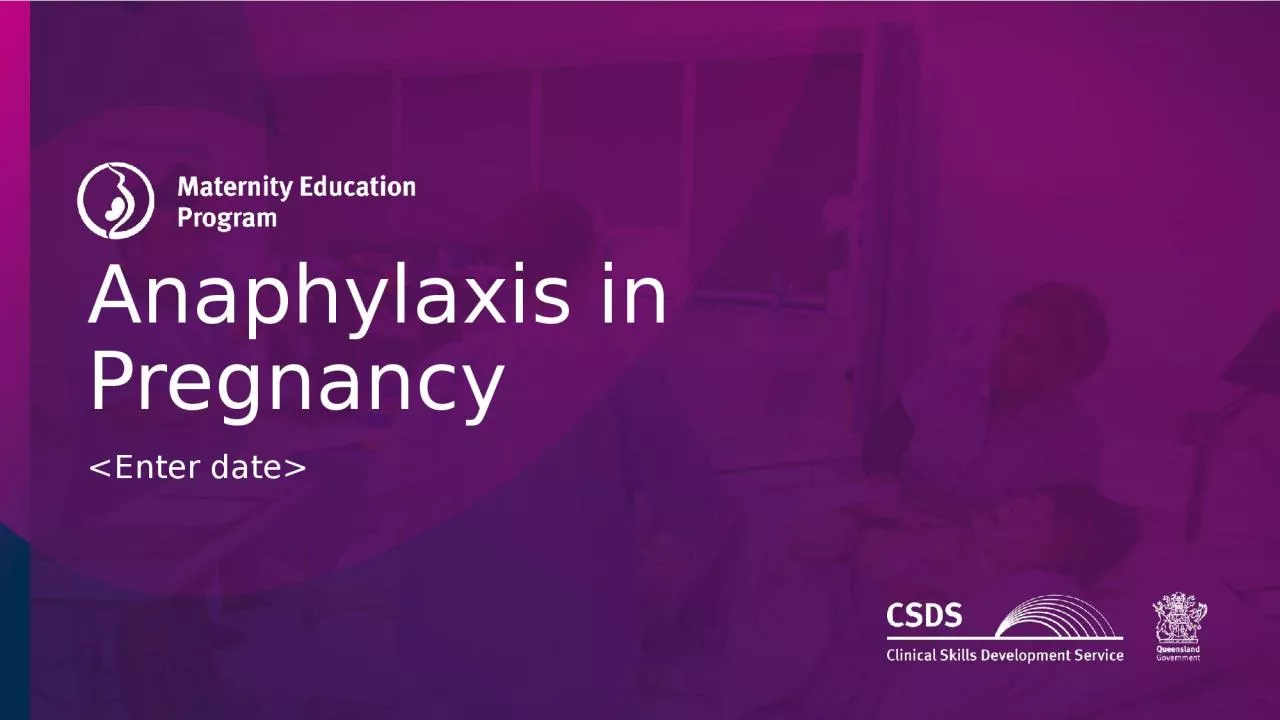 PPT-Anaphylaxis in Pregnancy