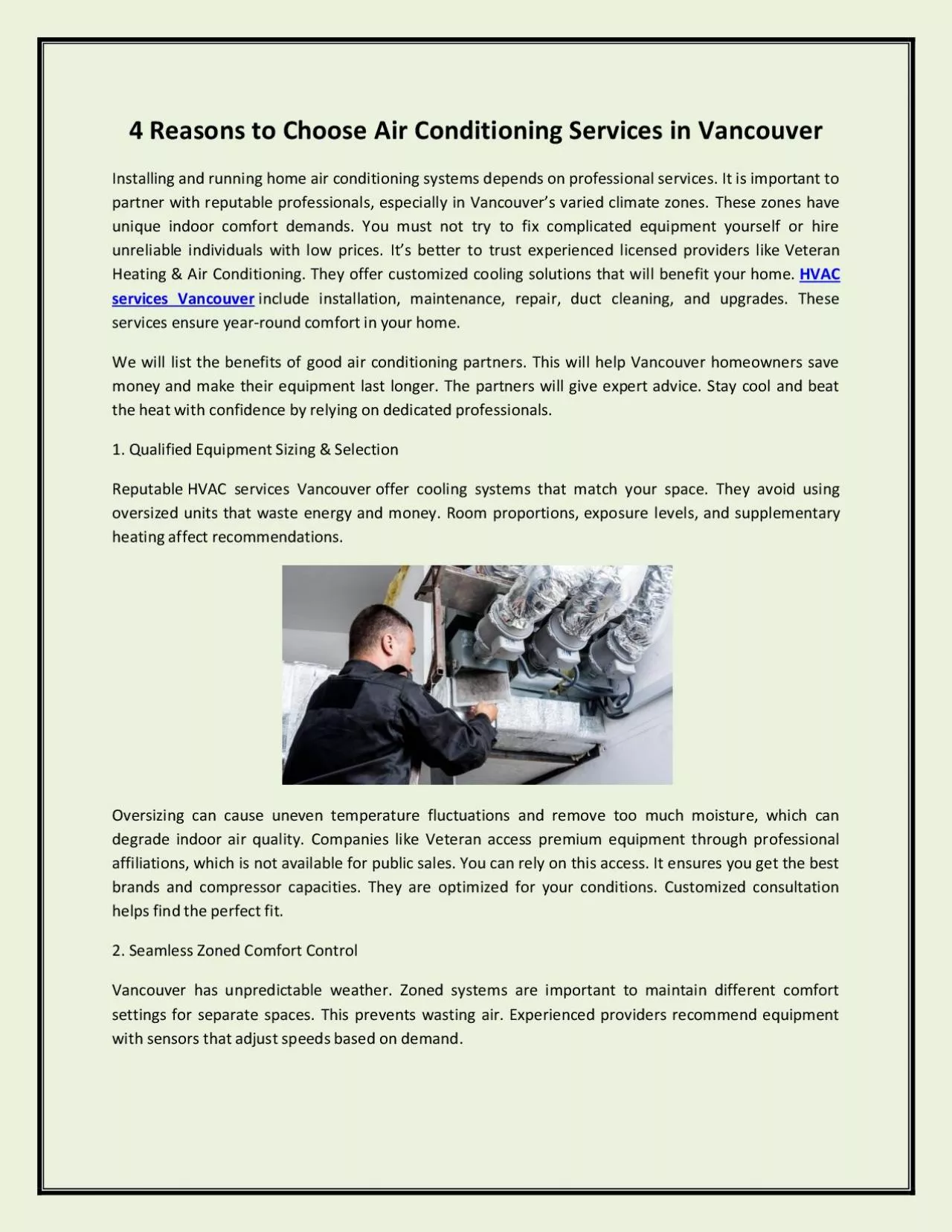 PDF-4 Reasons to Choose Air Conditioning Services in Vancouver