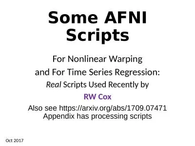 Some  AFNI  Scripts For Nonlinear Warping