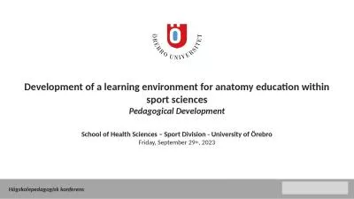 Development of a learning environment for anatomy education within sport sciences