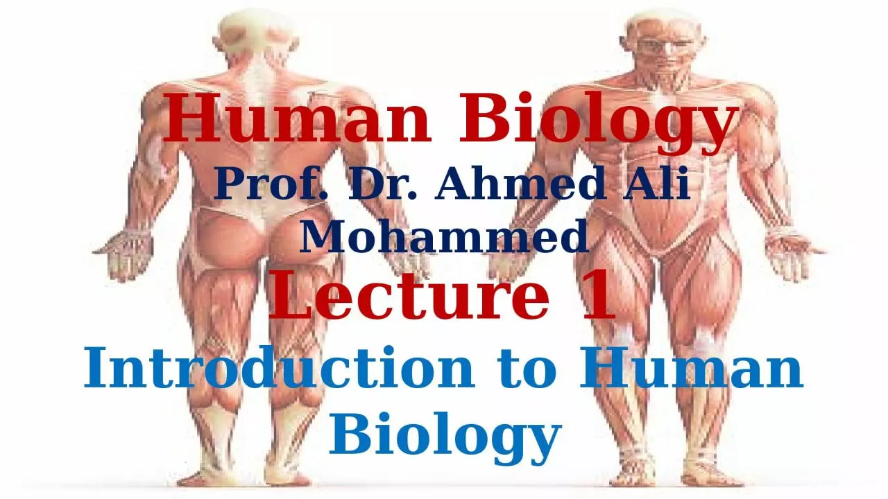 PPT-Human Biology Prof. Dr.