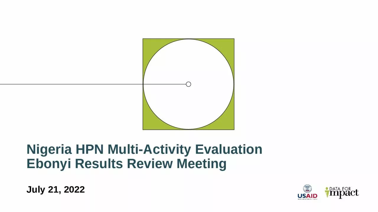 PPT-Nigeria HPN Multi-Activity Evaluation