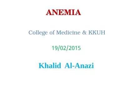 ANEMIA College of Medicine & KKUH