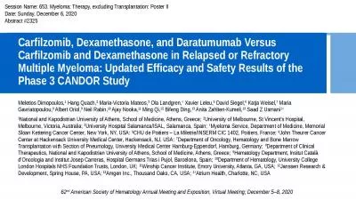 Carfilzomib, Dexamethasone, and Daratumumab Versus Carfilzomib and Dexamethasone in Relapsed or Ref