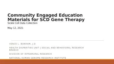 Community Engaged Education Materials for SCD Gene Therapy