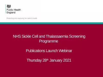 NHS Sickle Cell and Thalassaemia Screening Programme