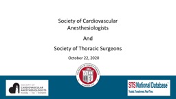 October 22, 2020 Society of Cardiovascular Anesthesiologists