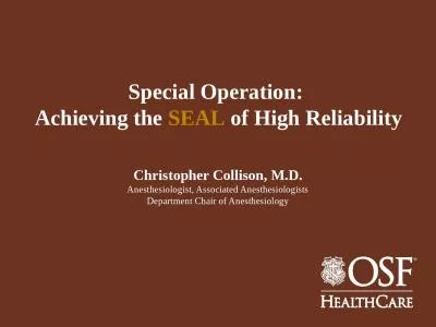 Special Operation:  Achieving the