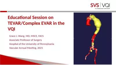 Educational Session on TEVAR/Complex EVAR in the VQI