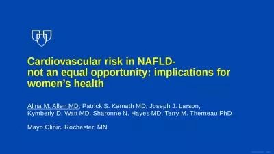 Cardiovascular risk in NAFLD-