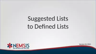 Suggested Lists to Defined Lists