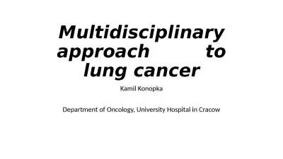 Multidisciplinary approach         to lung cancer