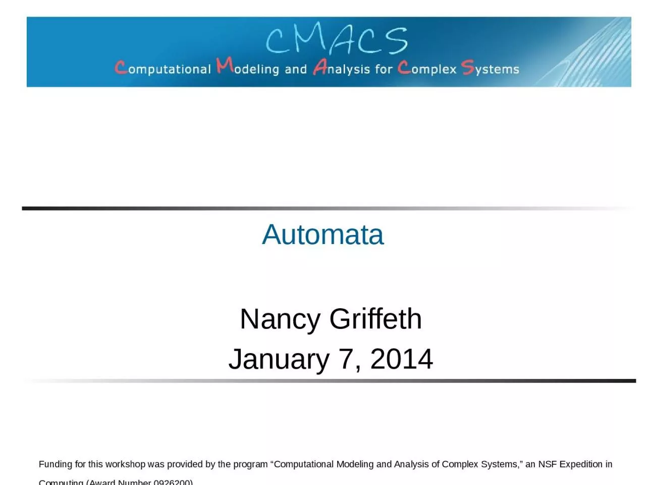 PPT-Automata Nancy Griffeth January 7, 2014