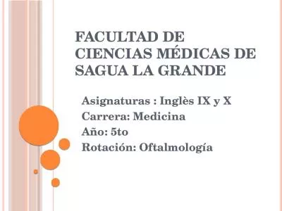 Facultad de Ciencias Médicas De Sagua La Grande