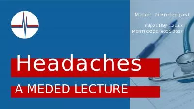 A MEDED LECTURE Headaches