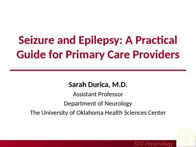 Seizure and Epilepsy: A Practical Guide for Primary Care Providers