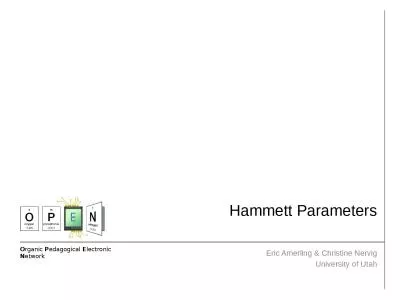 Hammett Parameters Eric