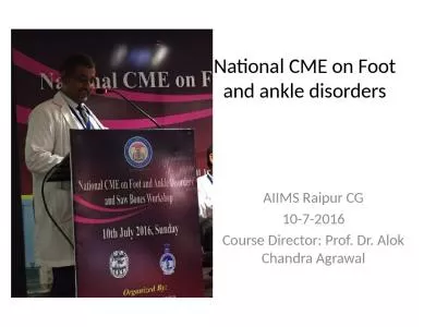 National CME on Foot and ankle disorders