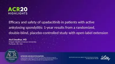 Efficacy and safety of upadacitinib in patients with active ankylosing spondylitis: 1-year