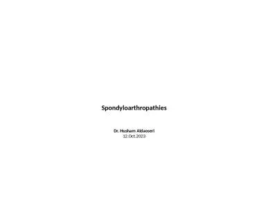 Spondyloarthropathies Dr