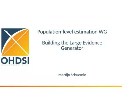 Population-level estimation WG