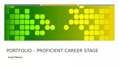 Portfolio – Proficient Career Stage