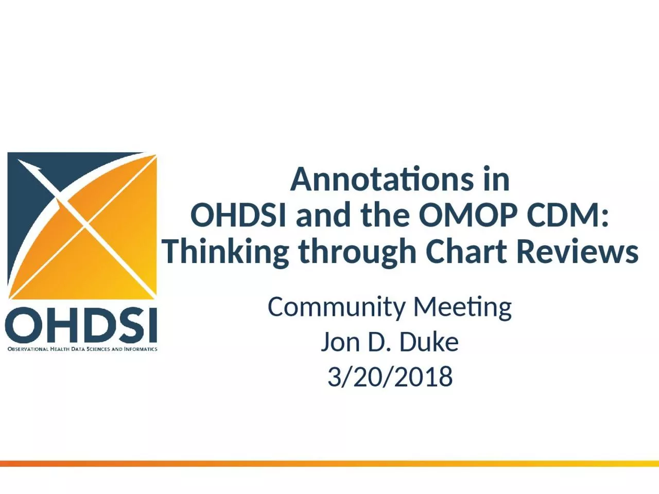 PPT-Annotations in OHDSI and the OMOP CDM: