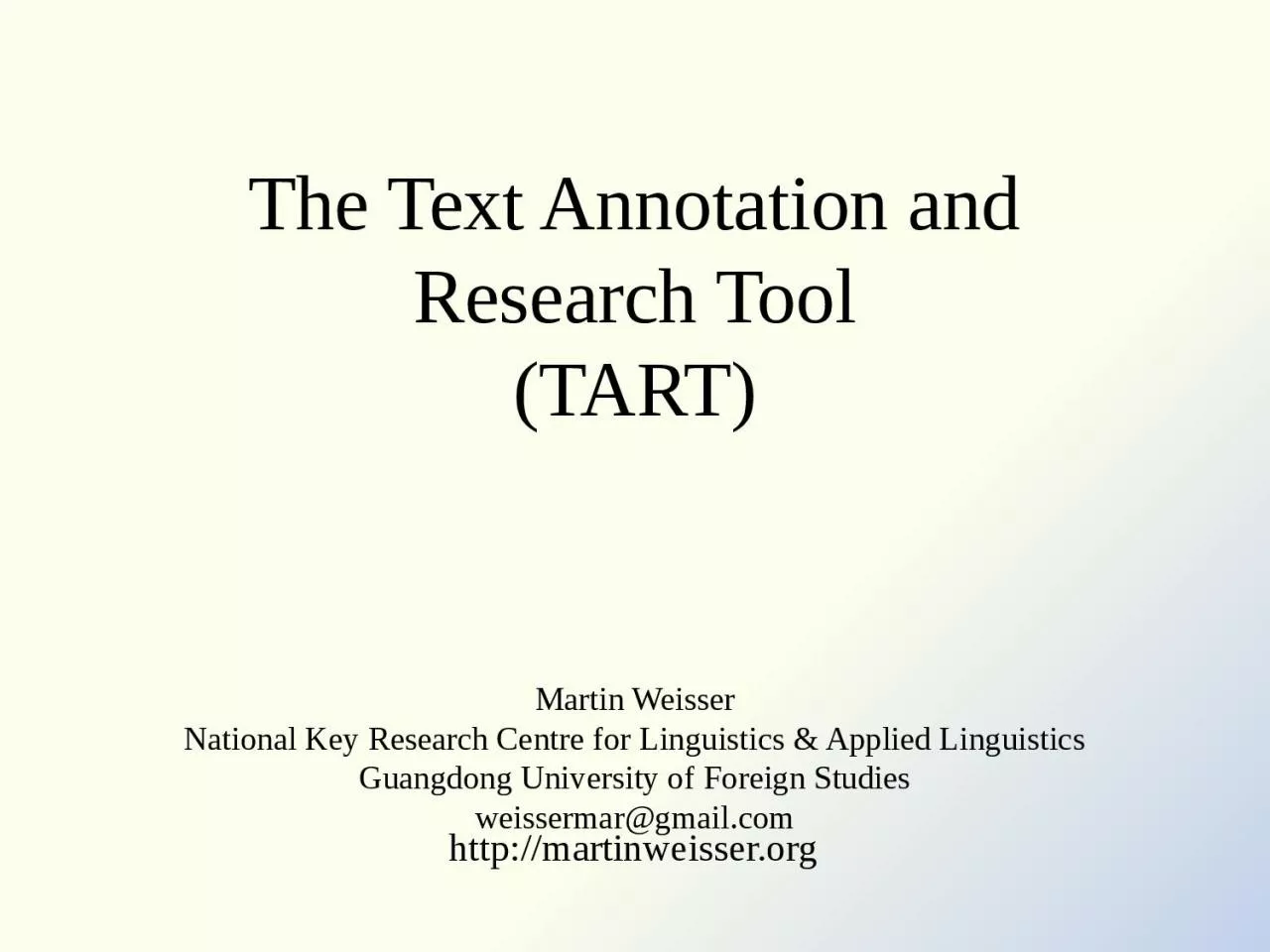 The Text Annotation and Research