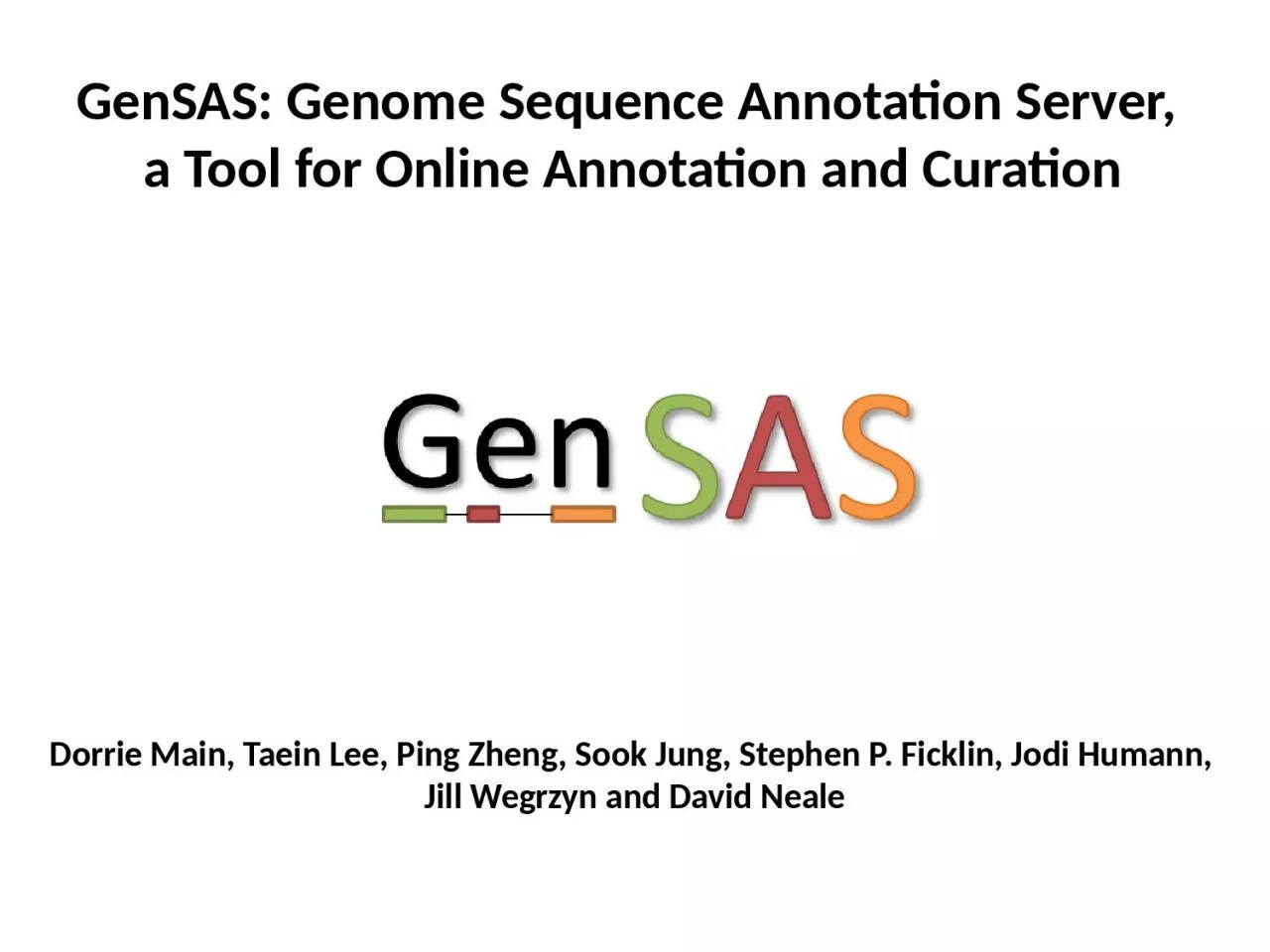 GenSAS : Genome Sequence Annotation Server,