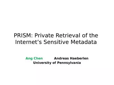 PRISM: Private Retrieval of the Internet’s Sensitive Metadata