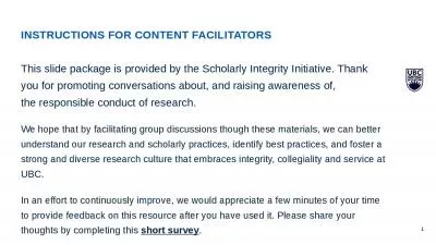 This slide package is provided by the Scholarly Integrity Initiative. Thank you for promoting