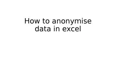 How to anonymise data in excel