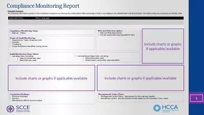 Compliance Monitoring Report