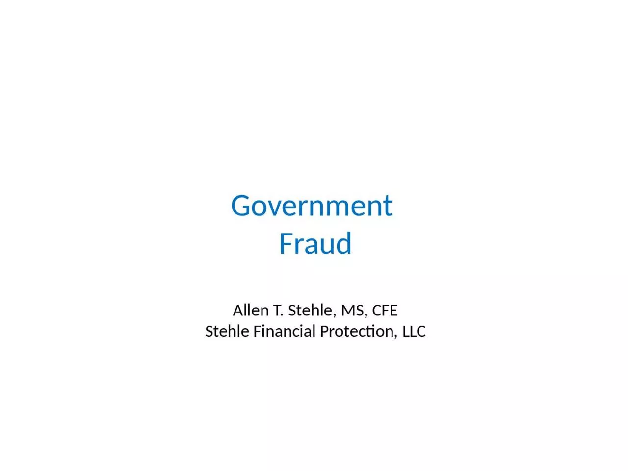 Government  Fraud Allen