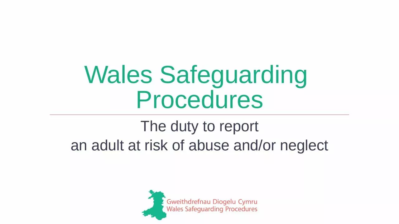 PPT-Wales Safeguarding Procedures