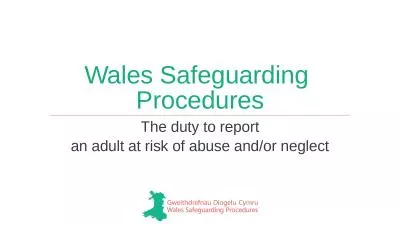 Wales Safeguarding  Procedures