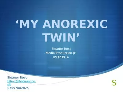 ‘MY ANOREXIC TWIN’ Eleanor Rose