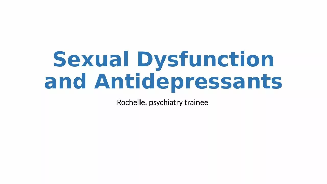 PPT-Sexual Dysfunction and Antidepressants