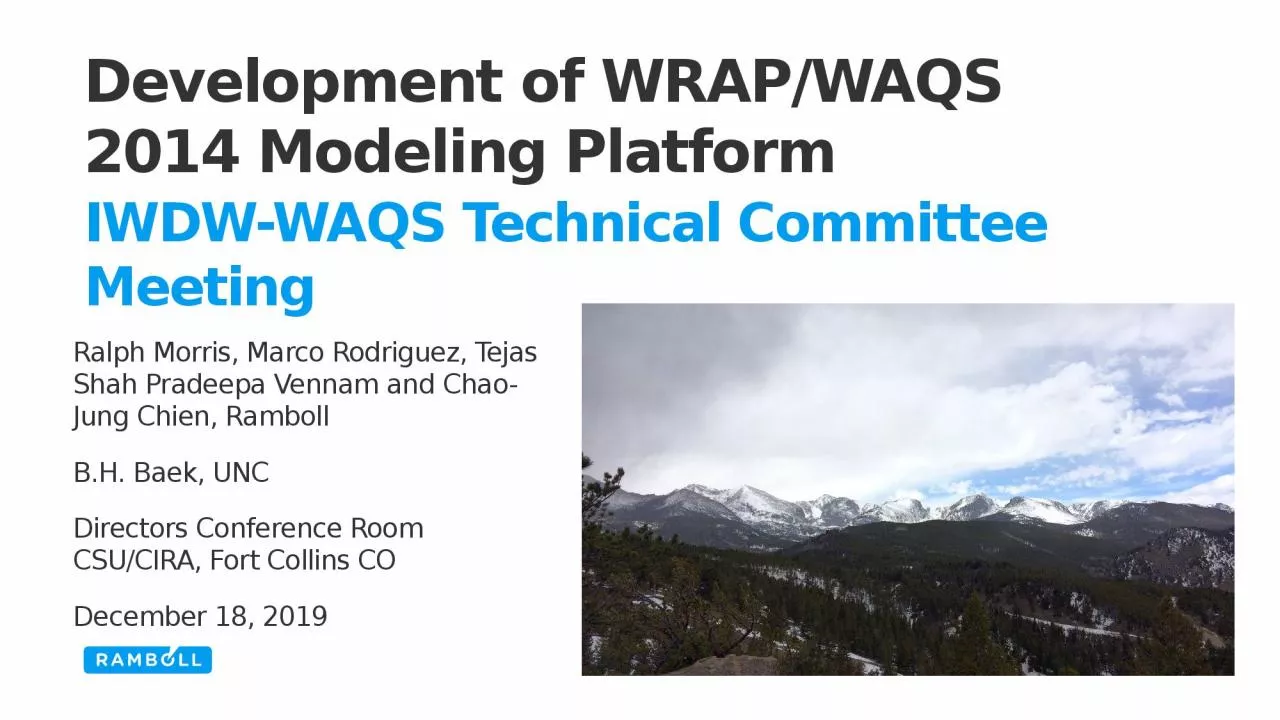 Development of WRAP/WAQS 2014 Modeling Platform