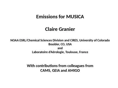 Emissions for MUSICA Claire