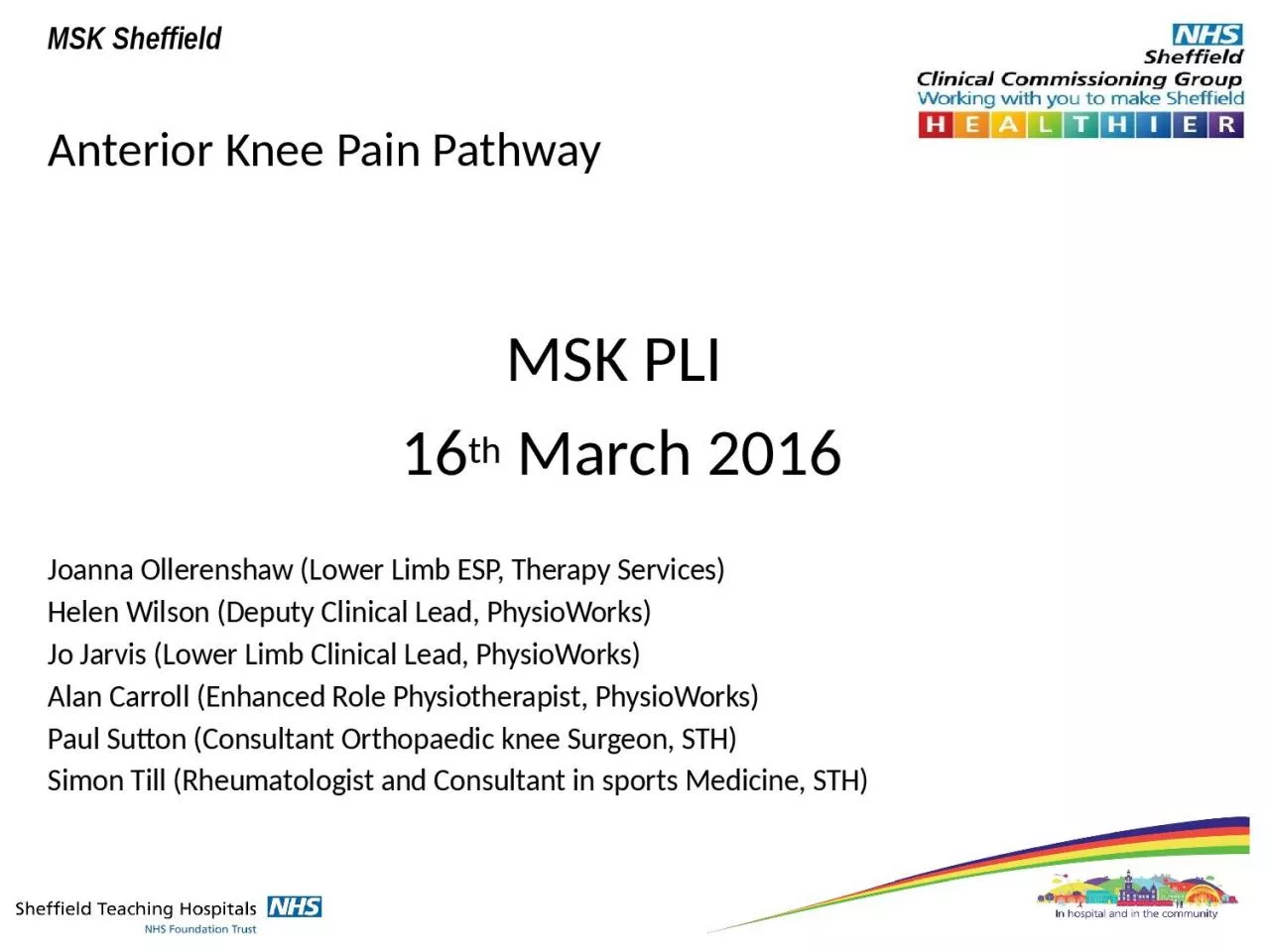 Anterior Knee Pain Pathway