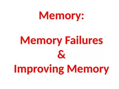 Memory: Memory Failures &