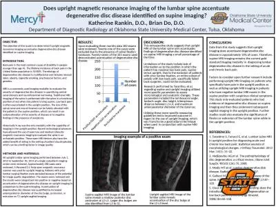 Does upright magnetic resonance imaging of the lumbar spine accentuate degenerative disc disease id