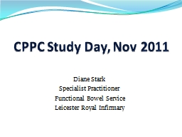 CPPC Study Day, Nov 2011