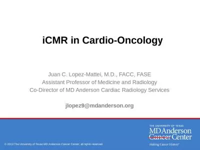 iCMR  in Cardio-Oncology