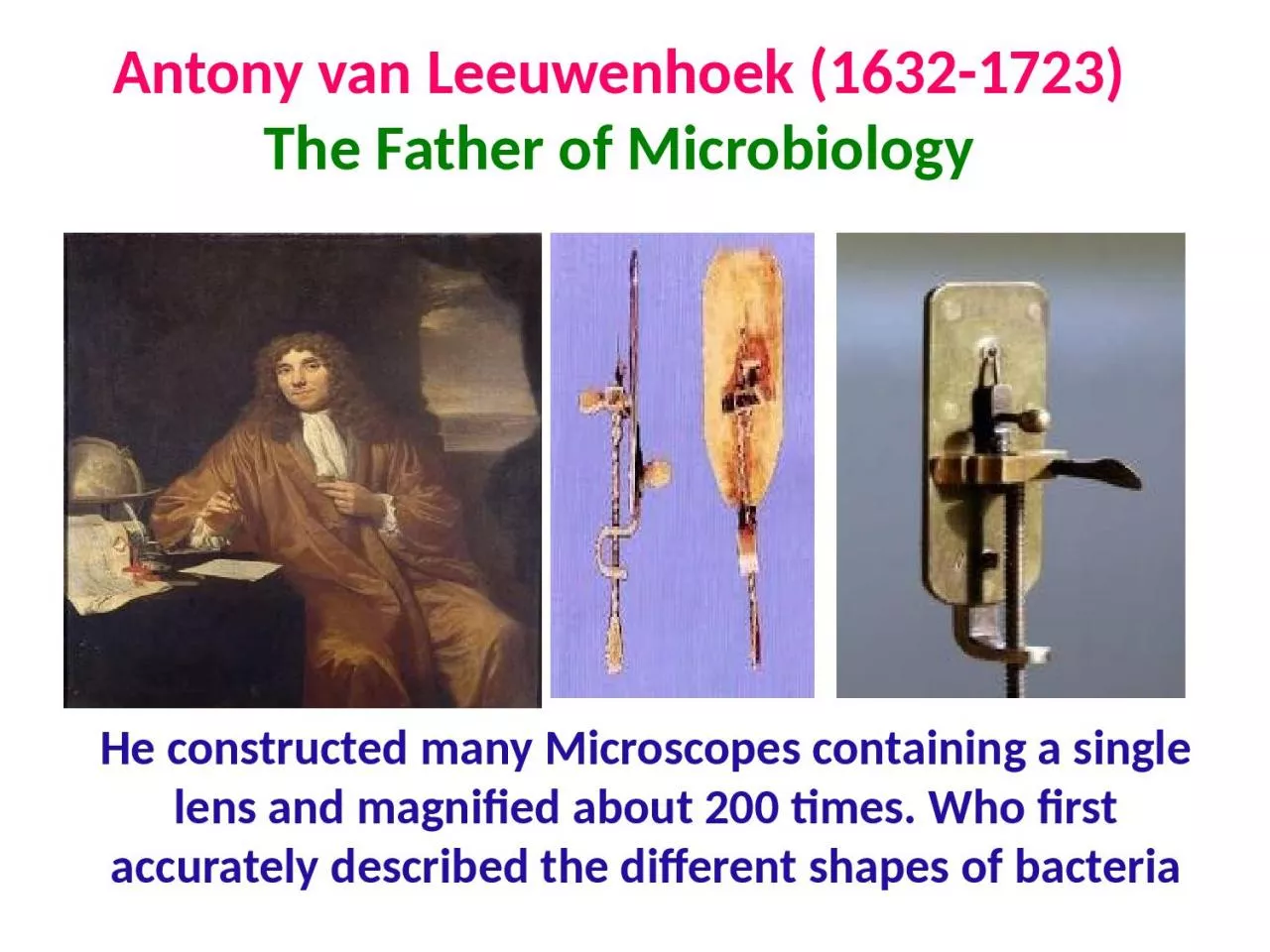 PPT-Antony van Leeuwenhoek (1632-1723)